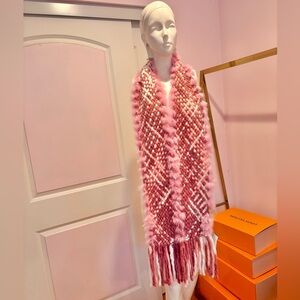 Pink and White Checkered Rabbit Scarf